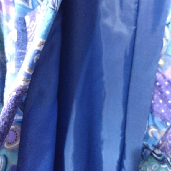 Pierre Lamonte Royal Blue/Purple multi Print Suit Jacket - Picture 8 of 10